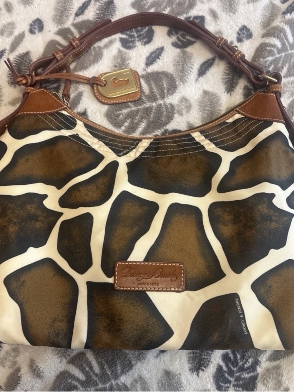 Dooney & Bourke Brown Giraffe-Print Hobo Bag